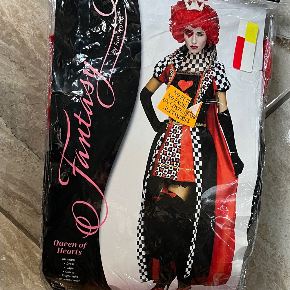 Queen of Hearts Costume with Red and Black Checkered Design
